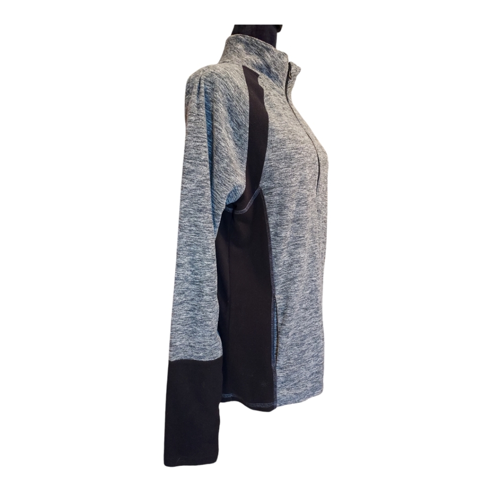 SO Cozycore Grey Black Space Dye 1/4 Zip Thumbholes Activewear Athleisure Top XL - Picture 3 of 9